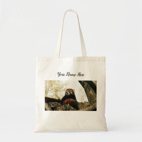 Whimsical Customizable Red Panda Photography Art  Tote Bag