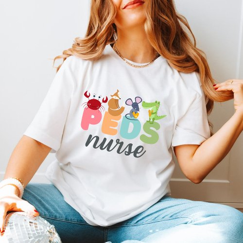 Whimsical Cute animals design for Pediatric nurses T_Shirt