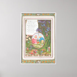 Whimsical Cute Antique Valentine, Kate Greenway Canvas Print