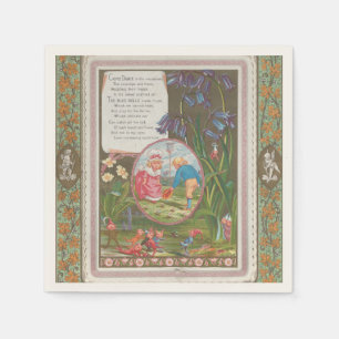 Whimsical Cute Antique Valentine, Kate Greenway Napkins