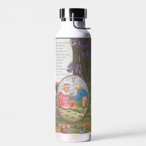 Whimsical Cute Antique Valentine, Kate Greenway Water Bottle