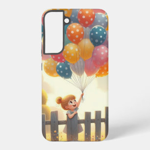 Whimsical/cute balloon girl art samsung galaxy s22+ case