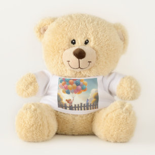 Whimsical/cute balloon girl art teddy bear