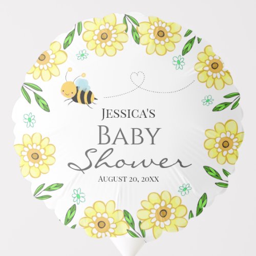 Whimsical Cute Bee Baby Shower Balloon