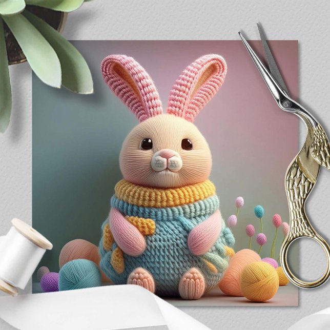 Whimsical Cute Bunny Easter Holiday Card (Creator Uploaded)