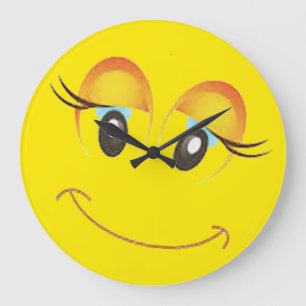 whimsical cute cheekybeautiful lady emoji clock