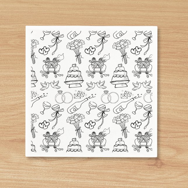 Whimsical Cute Chic Bridal Shower Engagement Party Napkins (Creator Uploaded)