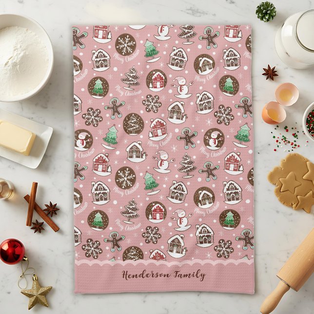 Whimsical Cute Christmas Cookies Custom Winter Kitchen Towel (Creator Uploaded)