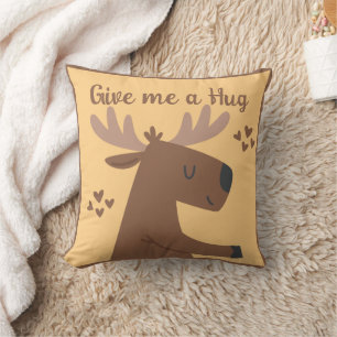 Whimsical cute deer personalized quote throw pillow