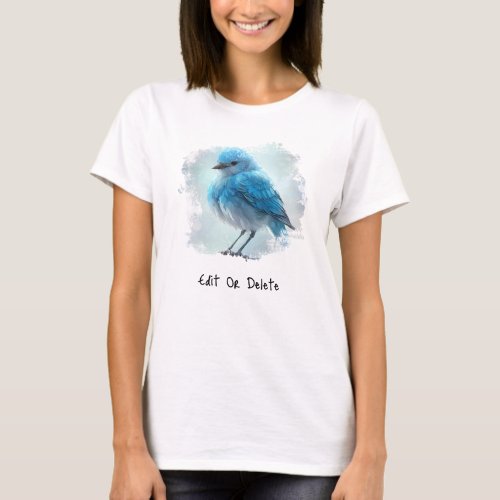  Whimsical Cute Detailed Blue Bird AP54  Art T_Shirt