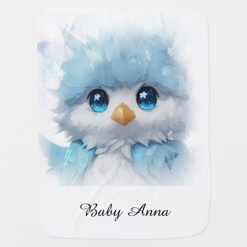  Whimsical Cute Detailed Blue Bird AP54 Kawaii Baby Blanket