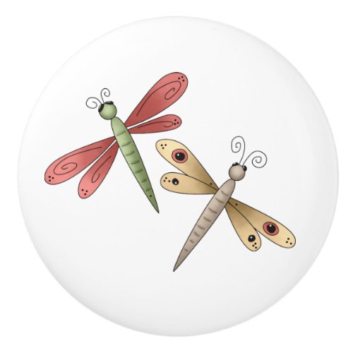 Whimsical Cute Dragonflies Drawer Knobs