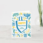 Whimsical Cute Dreidel Menorah CUSTOM HANUKKAH Holiday Card<br><div class="desc">Perfect cute card for a fun holiday card! Hand made art for you! FULLY CUSTOMIZABLE! Click on “Personalize” above to edit the text. Click "edit using design tool" to adjust the fonts, colors and placements. (check my shop for alternate designs too) This is a folded card, check my shop for...</div>