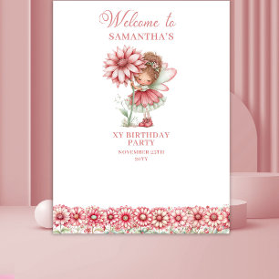 Whimsical Cute Fairy Blush Pink 1st Birthday Tapestry