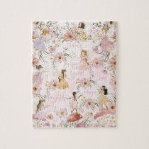 Whimsical Cute Fairy Wildflower Garden Meadow Jigsaw Puzzle