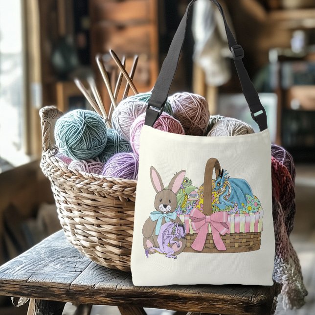 Whimsical Cute Fantasy Dragons Easter Basket  Crossbody Bag (Creator Uploaded)