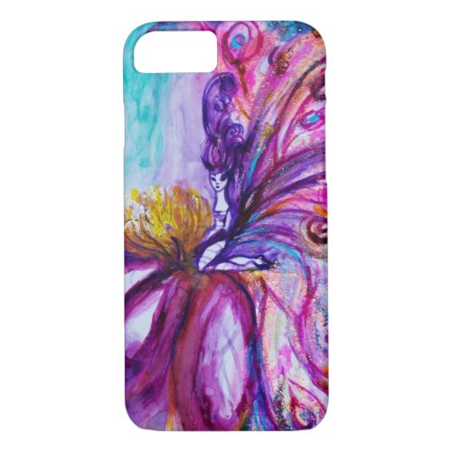 WHIMSICAL CUTE FLOWER FAIRY IN PINKGOLD SPARKLES iPhone 87 CASE