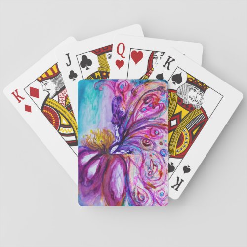 WHIMSICAL CUTE FLOWER FAIRY IN PINKGOLD SPARKLES PLAYING CARDS