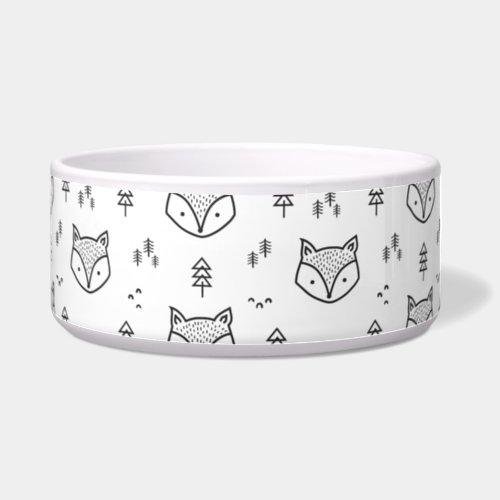 Whimsical Cute Fox in White Background Bowl