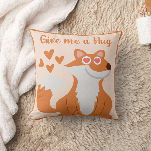 Whimsical cute fox personalized quote throw pillow (Blanket)