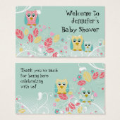 Whimsical Cute Fun Swirl Owl Owls Baby Name Wall (Front & Back)