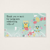 Whimsical Cute Fun Swirl Owl Owls Baby Name Wall (Back)