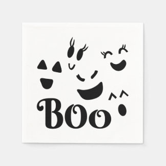 Whimsical Cute Ghost Face, Boo, Halloween Themed Napkins