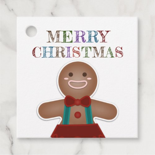 Whimsical Cute Gingerbread Merry Christmas Holiday Favor Tags