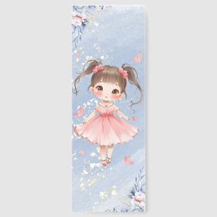 Whimsical Cute Girl in Garden Bookmark