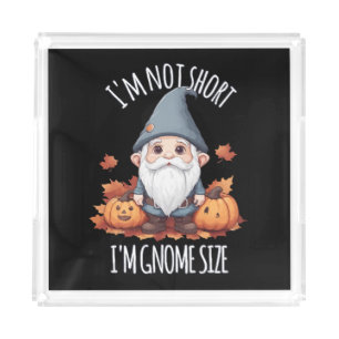 Whimsical Cute Gnome in Autumn Acrylic Tray