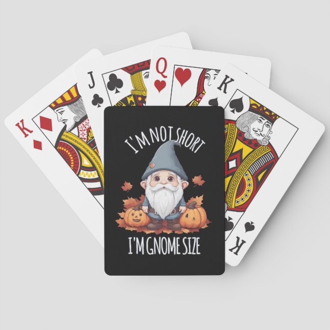 Whimsical Cute Gnome in Autumn Poker Cards (Back)