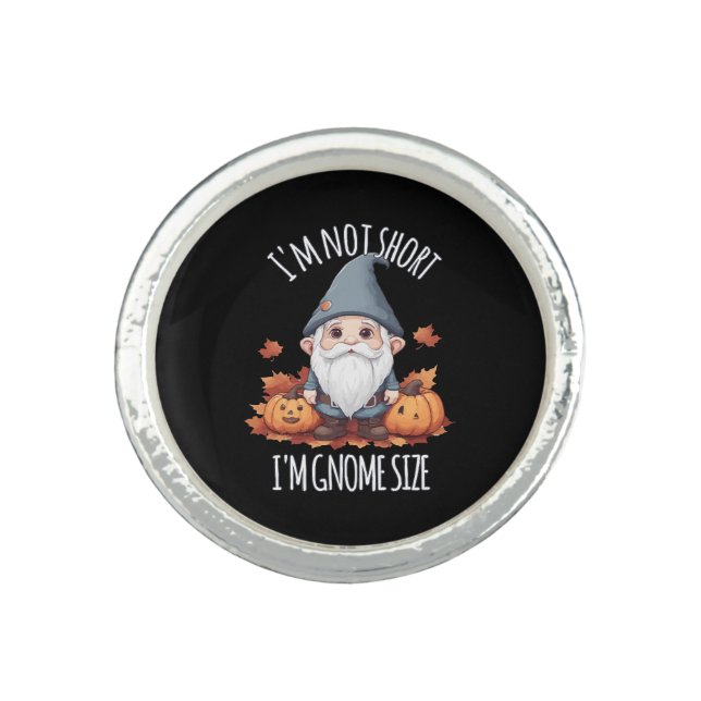 Whimsical Cute Gnome in Autumn Ring (Front)