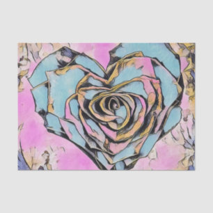 Whimsical cute heart colorful drawing tissue paper