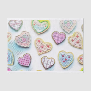 Whimsical cute hearts colorful drawing tissue paper