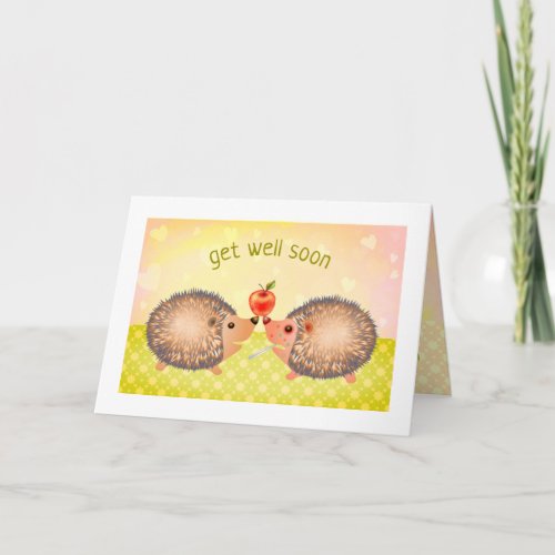 Whimsical Cute Hedgehog Get Well Soon Card