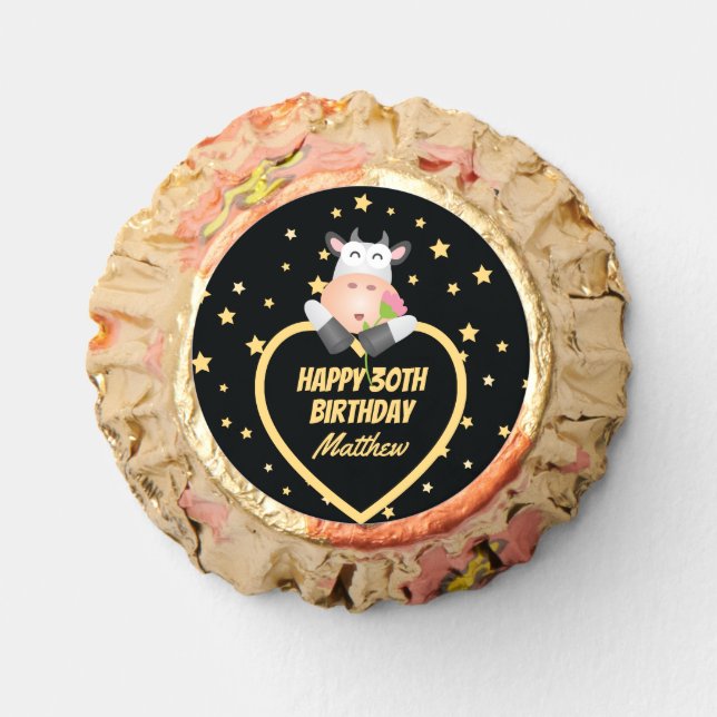Whimsical Cute Holy Cow Happy Birthday Party  Reese's Peanut Butter Cups (Front)