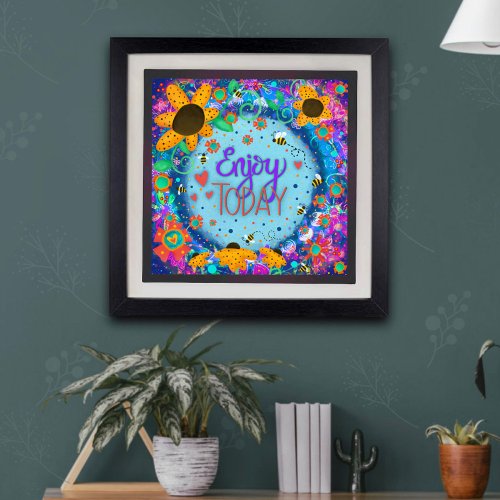 Whimsical Cute Inspiring Enjoy Today Inspirivity Poster