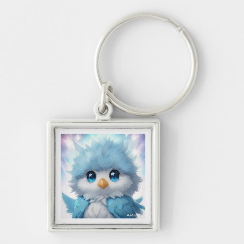  Whimsical Cute Kawii Blue Bird AP54  Art Keychain