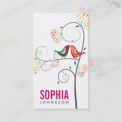 fatfatin Kissing Summer Birds Business Card