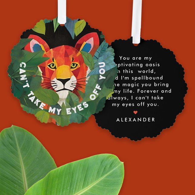 Whimsical Cute Orange Tiger Jungle Love  Ornament Card (Creator Uploaded)