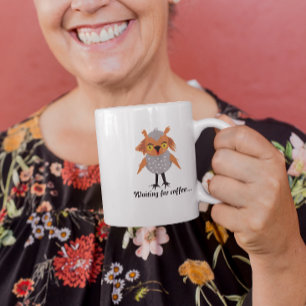 Whimsical cute owl character coffee mug
