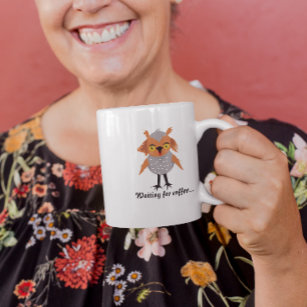 Whimsical cute owl character coffee mug