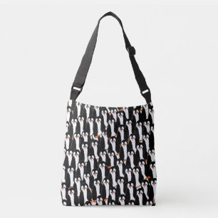Whimsical Cute Piles of Penguins Crossbody Bag