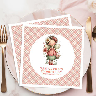 Whimsical Cute Pink Fairy 2nd Birthday Party   Paper Dinner Napkins