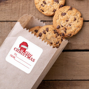 Whimsical Cute Santa Claus Funny Christmas to from Square Sticker