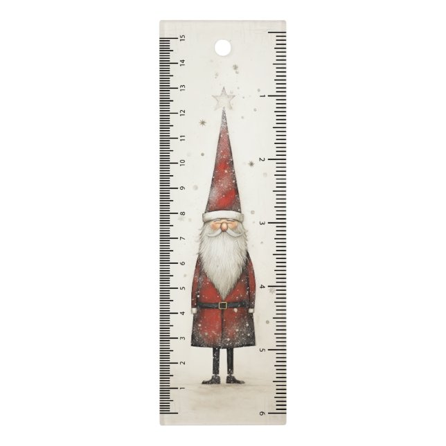Whimsical Cute Santa Claus Stocking Stuffer Ruler (Vertical)