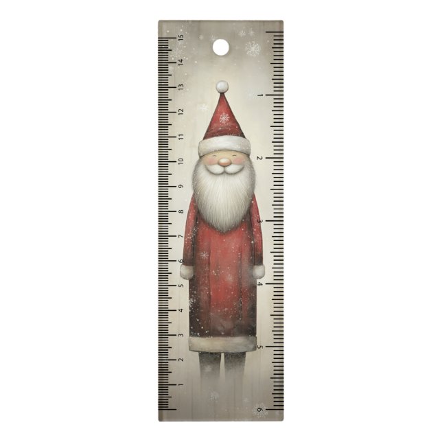 Whimsical Cute Santa Claus Stocking Stuffer Ruler (Vertical)