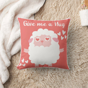 Whimsical cute sheep personalized quote throw pillow
