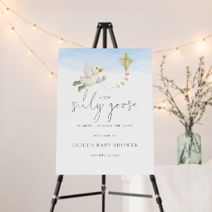 Whimsical Cute Silly Goose Kite Baby Shower Foam Board