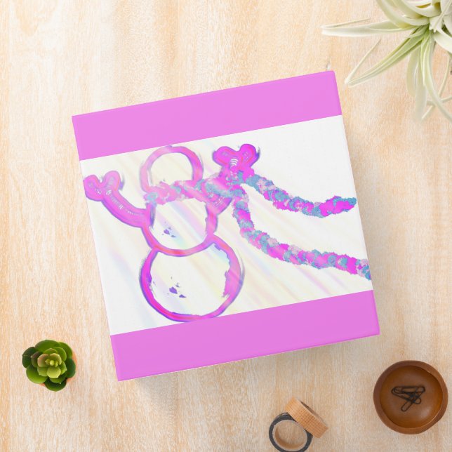 Whimsical cute snowman recipes 3 ring binder (In Situ)